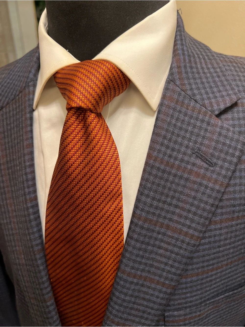 Jos A Bank 2 Button Plaid Check Sport Coat Blazer Jacket Blue Men 44L
